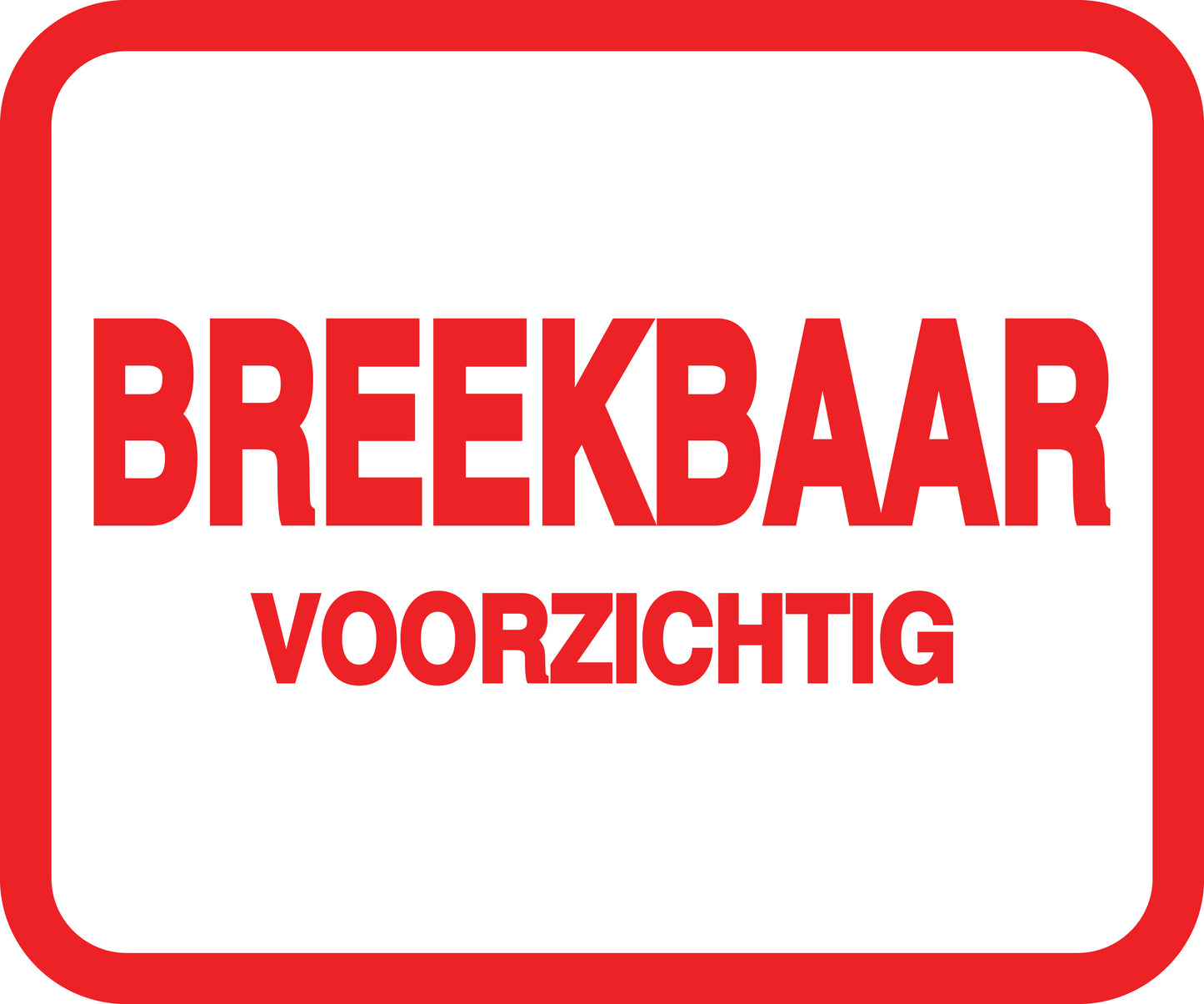 Breekbaar - Breekbare sticker "Breekbaar Voorzichtig" EW-FRAGILE-H-10500-14-0