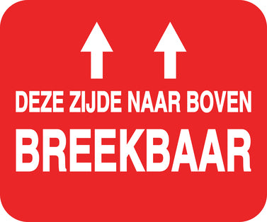 Breekbaar - Breekbare sticker "Deze Zijde Naar Boven Breekbaar " EW-FRAGILE-H-10700-0-14