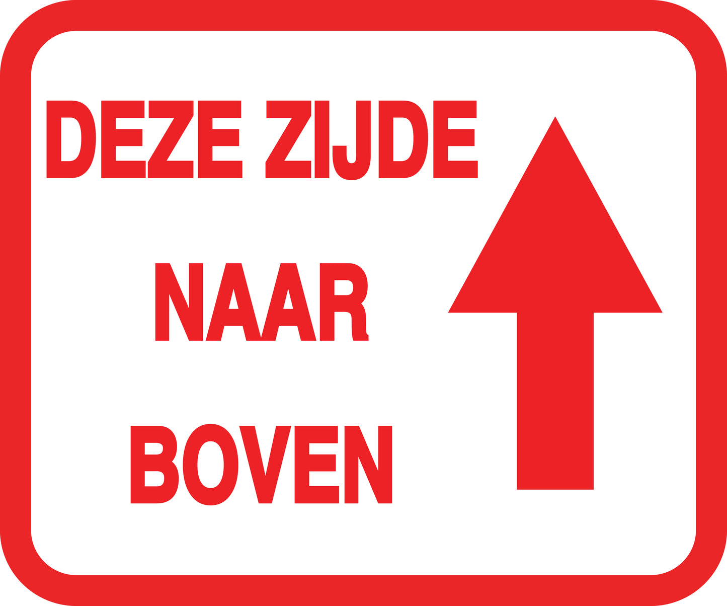 Breekbaar - Breekbare sticker "Deze Zijde Naar Boven" EW-FRAGILE-H-10800-14-0