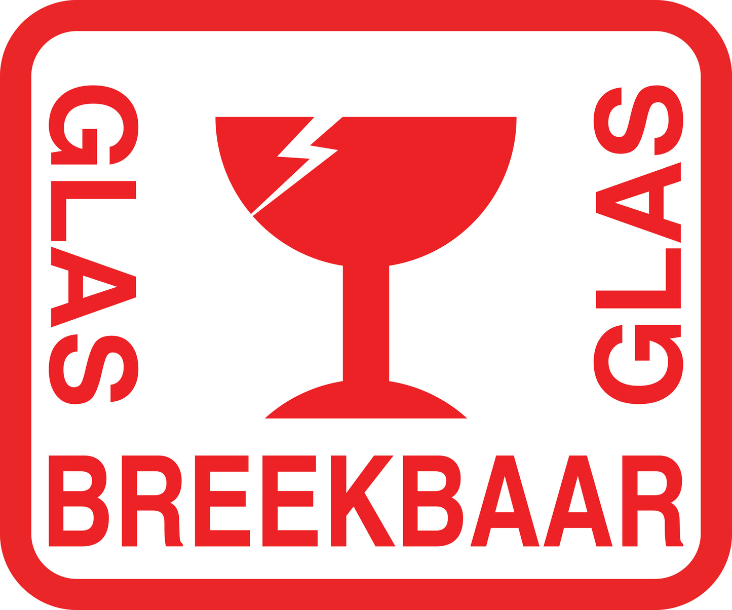Breekbaar - Breekbare sticker "Glass Breekbaar Glass" EW-FRAGILE-H-10900-14-0