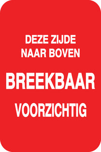 Breekbaar - Breekbare sticker "Deze Zijde Naar Boven Breekbaar Voorzichtig" EW-FRAGILE-V-10100-0-14