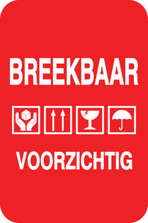 Breekbaar - Breekbare sticker "Breekbaar Voorzichtig" EW-FRAGILE-V-10200-0-14