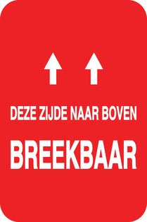 Breekbaar - Breekbare sticker "Deze Zijde Naar Boven Breekbaar " EW-FRAGILE-V-10700-0-14