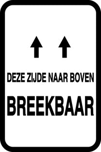 Breekbaar - Breekbare sticker "Deze Zijde Naar Boven Breekbaar " EW-FRAGILE-V-10700-88-0