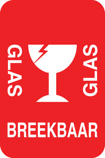 Breekbaar - Breekbare sticker "Glass Breekbaar Glass" EW-FRAGILE-V-10900-0-14