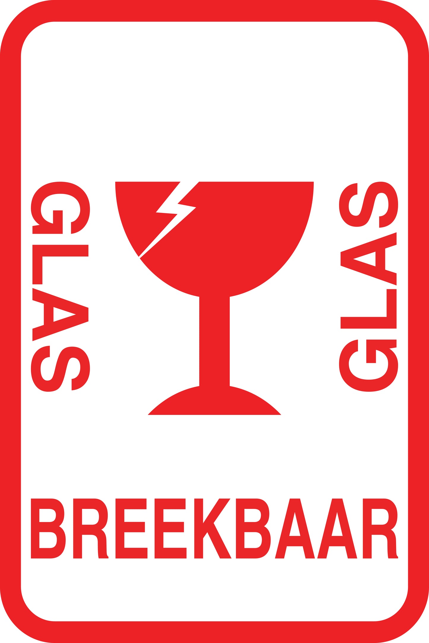 Breekbaar - Breekbare sticker "Glass Breekbaar Glass" EW-FRAGILE-V-10900-14-0