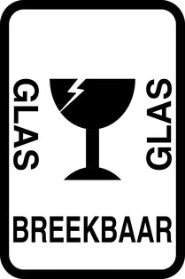 Breekbaar - Breekbare sticker "Glass Breekbaar Glass" EW-FRAGILE-V-10900-88-0