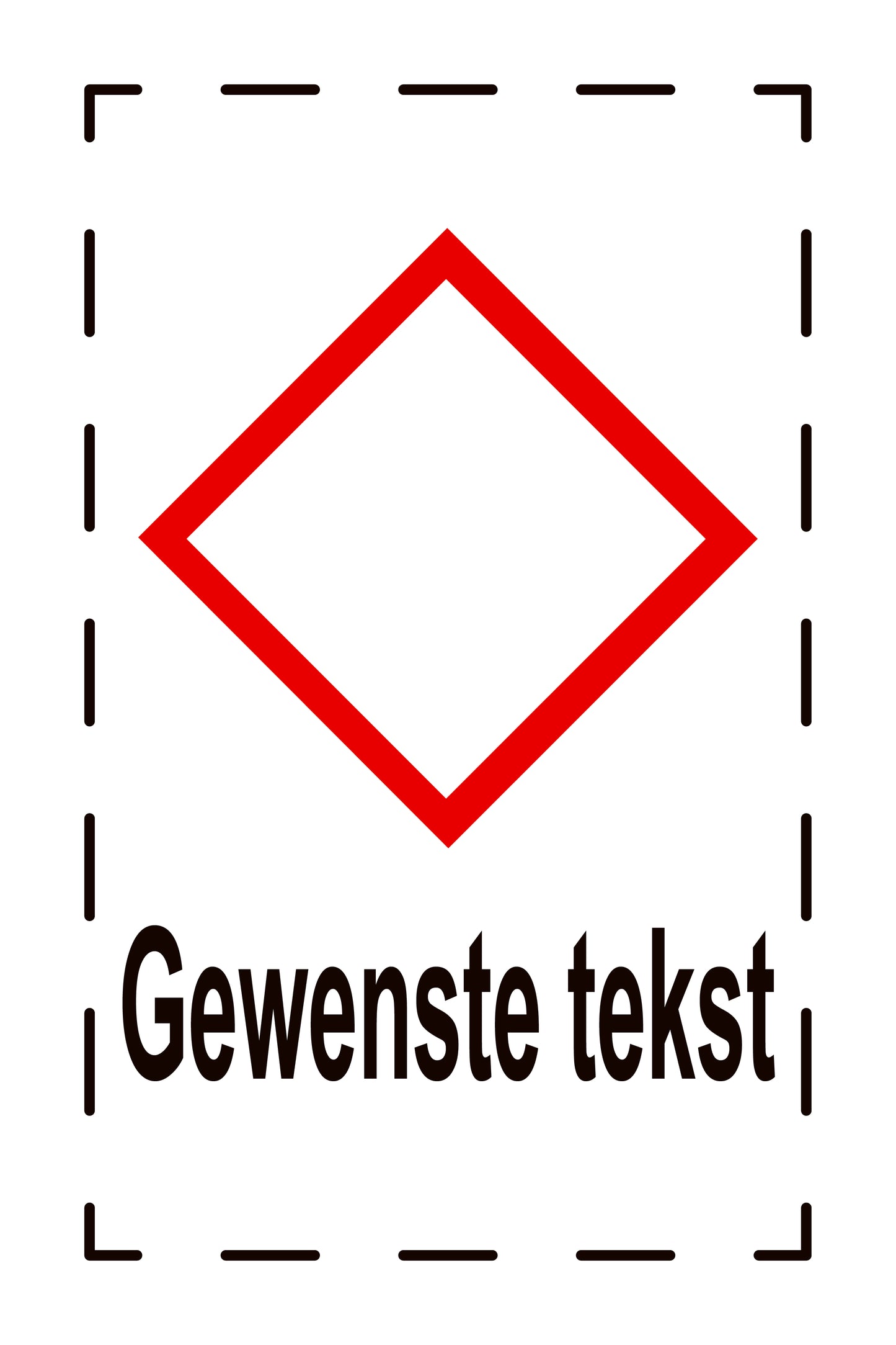 1000 stickers "Gewenste tekst" 2,4x3,9 cm tot 15x24 cm, gemaakt van papier of kunststof EW-GHS-00-Gewenste tekst