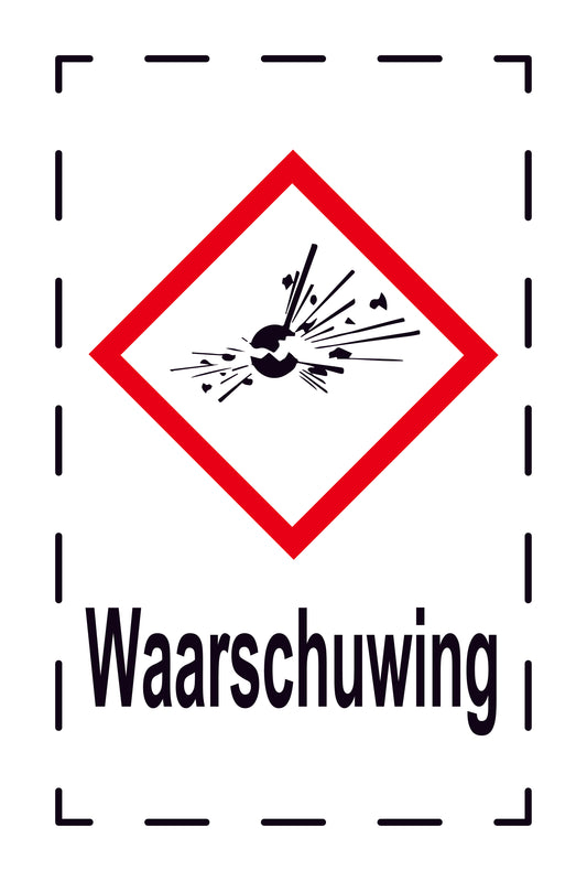 1000 stickers "Waarschuwing Explosief" 2,4x3,9 cm tot 15x24 cm, gemaakt van papier of kunststof EW-GHS-01-Waarschuwing