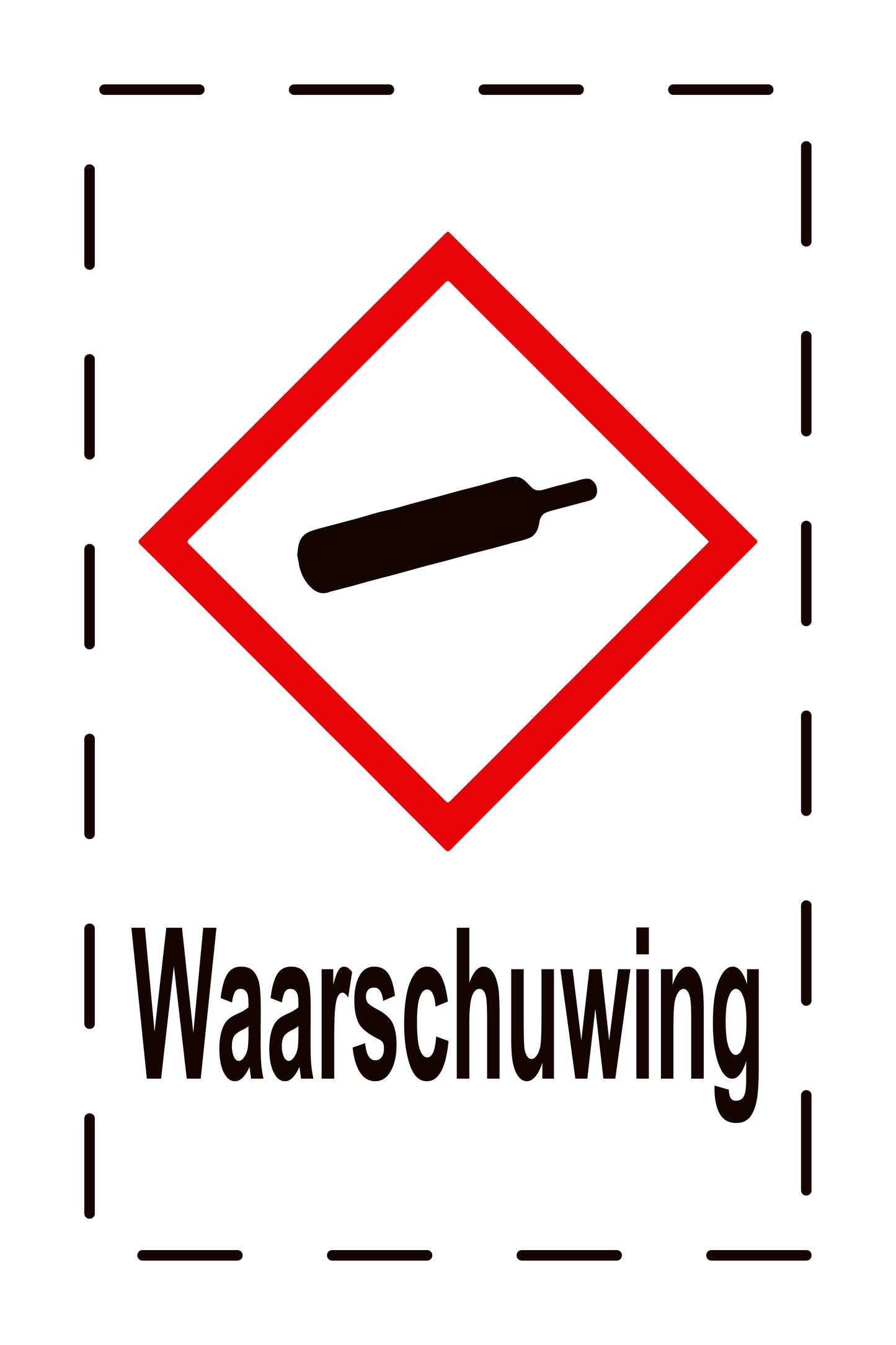 1000 stickers "Waarschuwing gashouder onder druk" 2,4x3,9 cm tot 15x24 cm, gemaakt van papier of kunststof EW-GHS-04-Waarschuwing