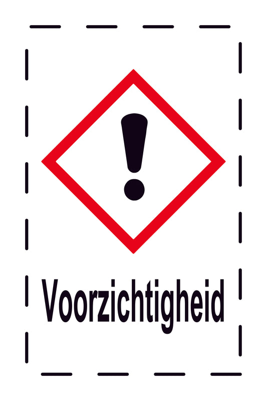 1000 stickers "Voorzichtigheid Gevaar/schadelijk/irriterende stoffen" 2,4x3,9 cm tot 15x24 cm, gemaakt van papier of kunststof EW-GHS-07-Voorzichtigheid