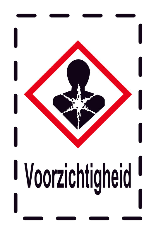 1000 stickers "Voorzichtigheid Gezondheidsgevaar" 2,4x3,9 cm tot 15x24 cm, gemaakt van papier of kunststof EW-GHS-08-Voorzichtigheid