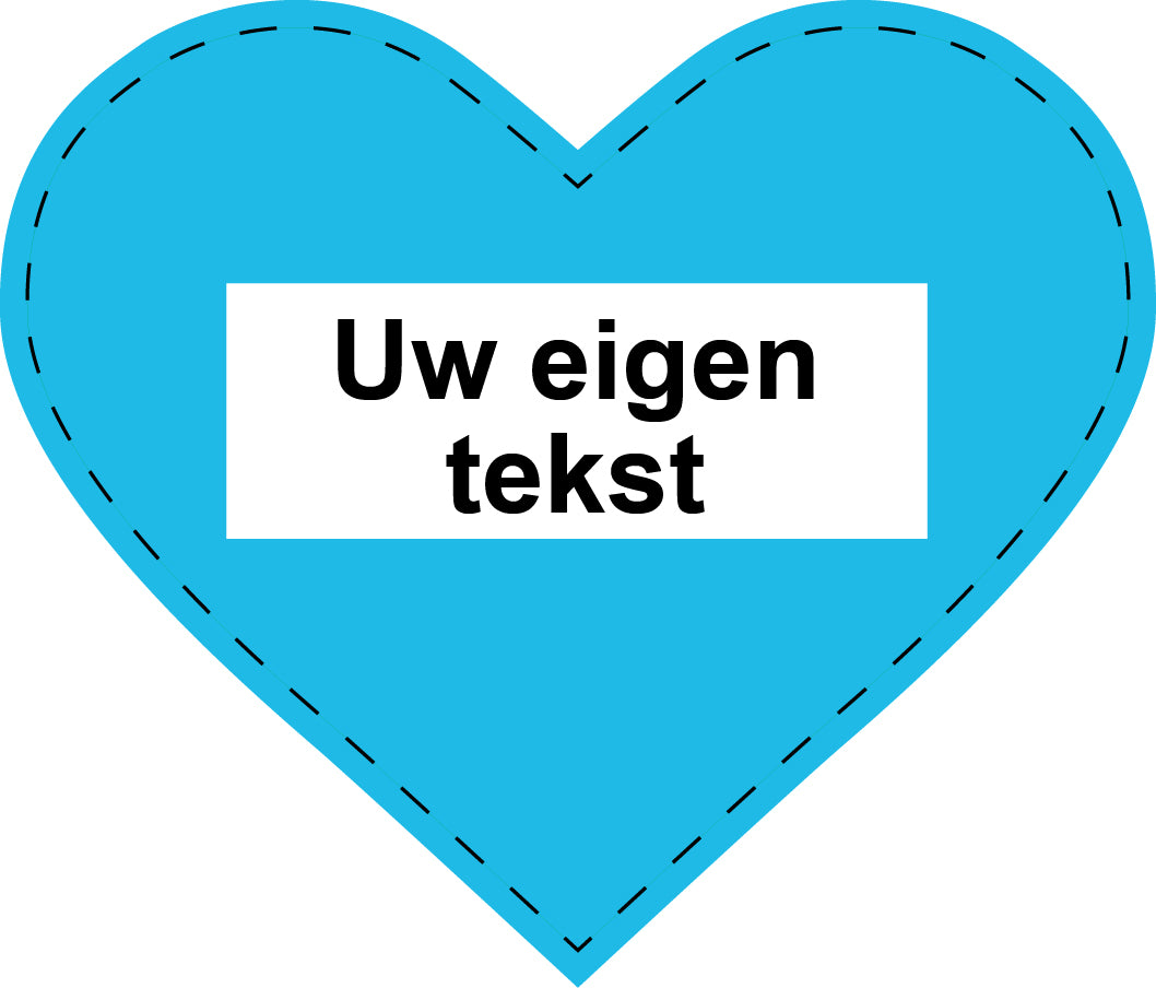Hartsticker 7 en 10cm bedrukt met gewenste tekst EW-HERZN0