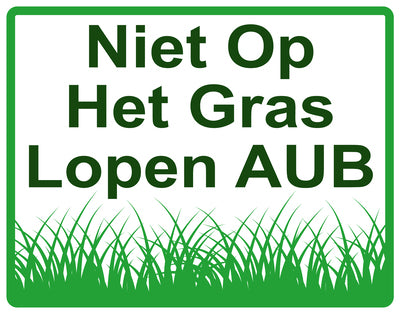 Sticker "Niet op het gras lopen AUB" 10-60 cm van PVC-kunststof, EW-KEEPOFFGRASS-H-10100-54