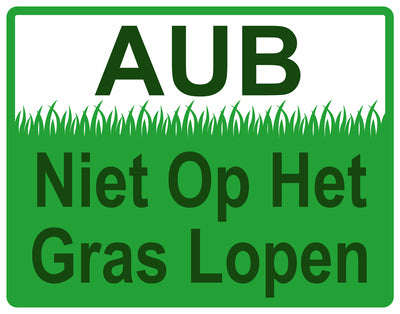 Sticker "AUB Niet op het gras lopen" 10-60 cm van PVC-kunststof, EW-KEEPOFFGRASS-H-10200-54