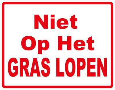 Sticker "Niet op het gras lopen" 10-60 cm van PVC-kunststof, EW-KEEPOFFGRASS-H-10400-14