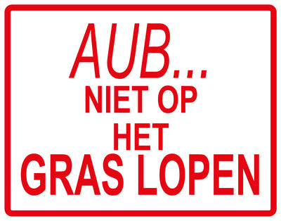 Sticker "AUB...Niet op het gras lopen" 10-60 cm van PVC-kunststof, EW-KEEPOFFGRASS-H-10500-14