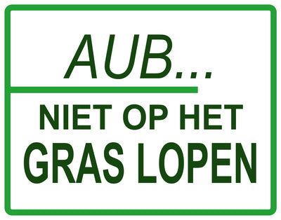Sticker "AUB...Niet op het gras lopen" 10-60 cm van PVC-kunststof, EW-KEEPOFFGRASS-H-10600-54