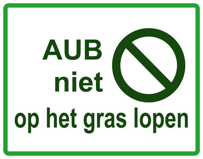 Sticker "AUB Niet op het gras lopen" 10-60 cm van PVC-kunststof, EW-KEEPOFFGRASS-H-10700-54