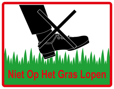Sticker "Niet op het gras lopen" 10-60 cm van PVC-kunststof, EW-KEEPOFFGRASS-H-11100-14