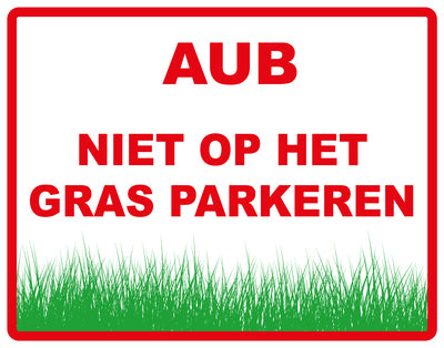 Sticker "AUB Niet op het gras parkeren" 10-60 cm van PVC-kunststof, EW-KEEPOFFGRASS-H-11500-14