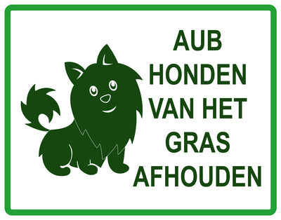Sticker "AUB Honden van het gras afhouden" 10-60 cm van PVC-kunststof, EW-KEEPOFFGRASS-H-11800-54