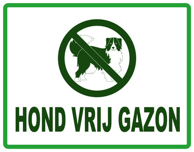 Sticker "Hond Vrij Gazon" 10-60 cm van PVC-kunststof, EW-KEEPOFFGRASS-H-12000-54