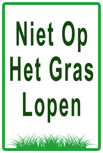 Sticker "Niet op het gras lopen" 10-60 cm van PVC-kunststof, EW-KEEPOFFGRASS-V-10000-54