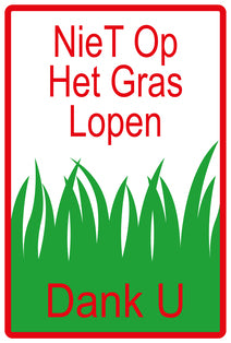 Sticker "Niet op het gras lopen Dank u" 10-60 cm van PVC-kunststof, EW-KEEPOFFGRASS-V-10300-14