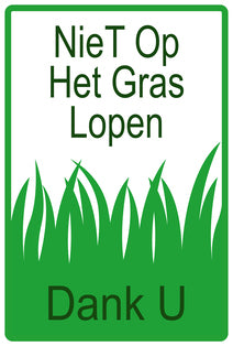 Sticker "Niet op het gras lopen Dank u" 10-60 cm van PVC-kunststof, EW-KEEPOFFGRASS-V-10300-54