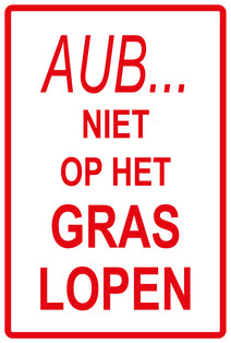 Sticker "AUB...Niet op het gras lopen" 10-60 cm van PVC-kunststof, EW-KEEPOFFGRASS-V-10500-14