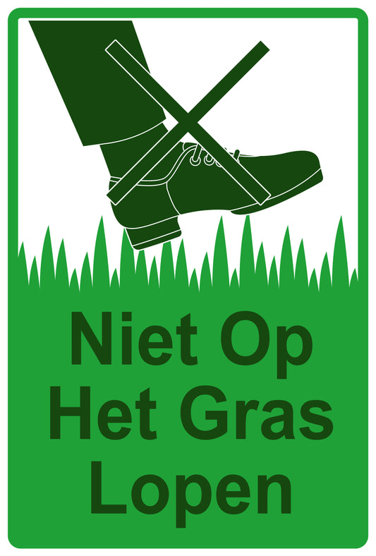 Sticker "Niet op het gras lopen" 10-60 cm van PVC-kunststof, EW-KEEPOFFGRASS-V-11100-54