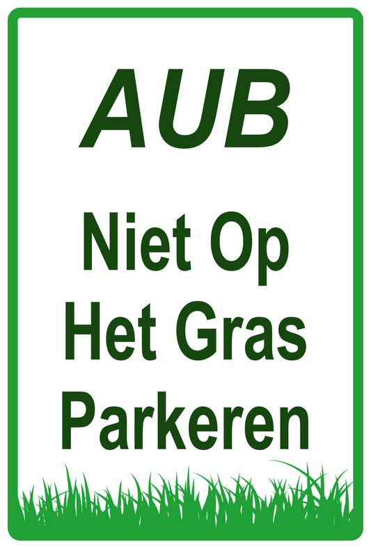 Sticker "AUB Niet op het gras parkeren" 10-60 cm van PVC-kunststof, EW-KEEPOFFGRASS-V-11400-54