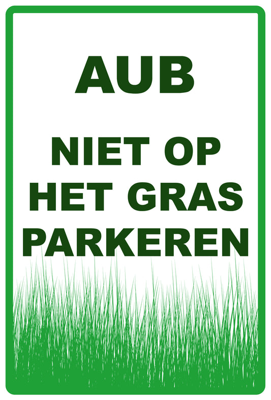 Sticker "AUB Niet op het gras parkeren" 10-60 cm van PVC-kunststof, EW-KEEPOFFGRASS-V-11500-54