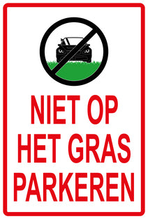 Sticker "Niet op het gras parkeren" 10-60 cm van PVC-kunststof, EW-KEEPOFFGRASS-V-11600-14