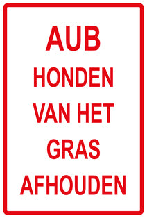 Sticker "AUB Honden van het gras afhouden" 10-60 cm van PVC-kunststof, EW-KEEPOFFGRASS-V-11700-14