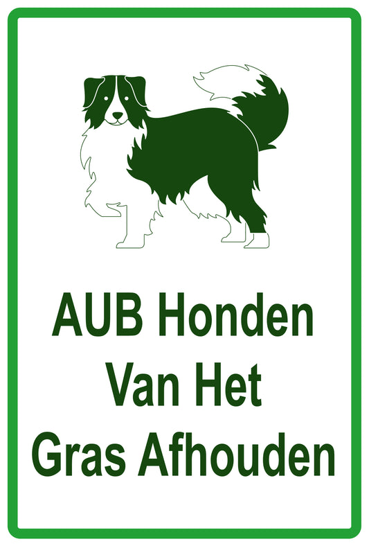 Sticker "AUB Honden van het gras afhouden" 10-60 cm van PVC-kunststof, EW-KEEPOFFGRASS-V-11900-54
