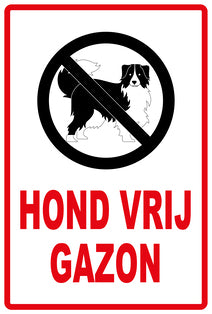 Sticker "Hond Vrij Gazon" 10-60 cm van PVC-kunststof, EW-KEEPOFFGRASS-V-12000-14