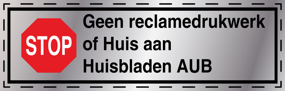 1x Geen reclamesticker weerbestendig EW-KWE-2000-SIG