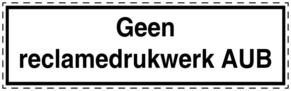 1x Geen reclamesticker weerbestendig EW-KWE-5000-0