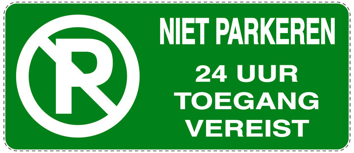 Niet parkeren Sticker "Niet parkeren 24 uur toegang vereist" EW-NPRK-1040-54