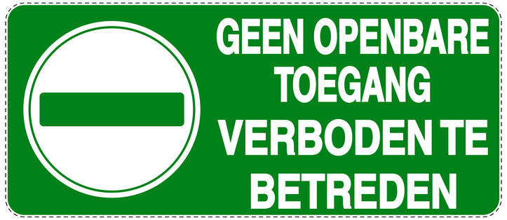 Niet parkeren Sticker "Geen openbare toegang verboden te betreden" EW-NPRK-1150-54