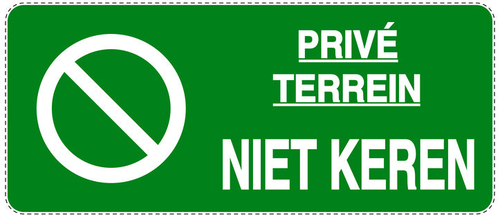 Niet parkeren Sticker "Privé terrein niet keren" EW-NPRK-1160-54