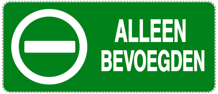 Niet parkeren Sticker "Allen bevoegden" EW-NPRK-1240-54
