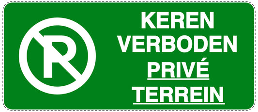 Niet parkeren Sticker "Keren verboden privé terrein" EW-NPRK-1250-54