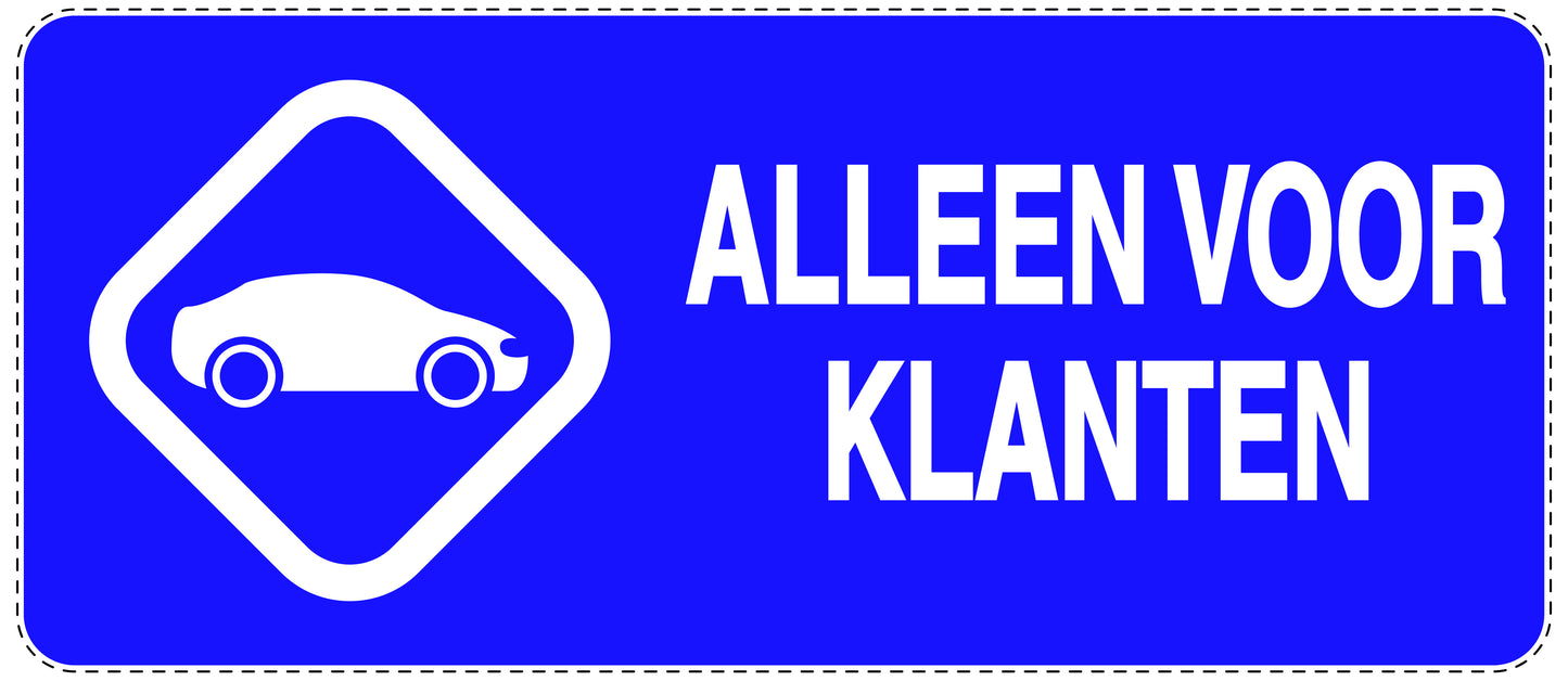 Niet parkeren Sticker "Alleen voor klanten" EW-NPRK-1310-44