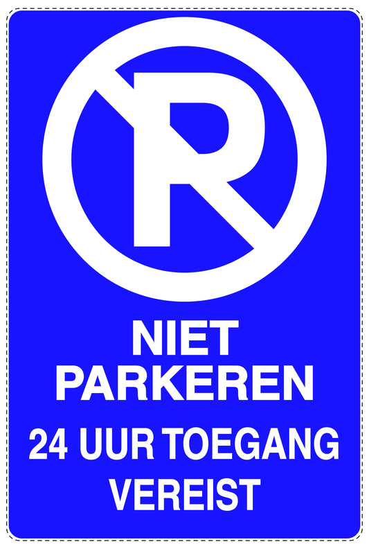 Niet parkeren Sticker "Niet parkeren 24 uur toegang vereist" EW-NPRK-2040-44