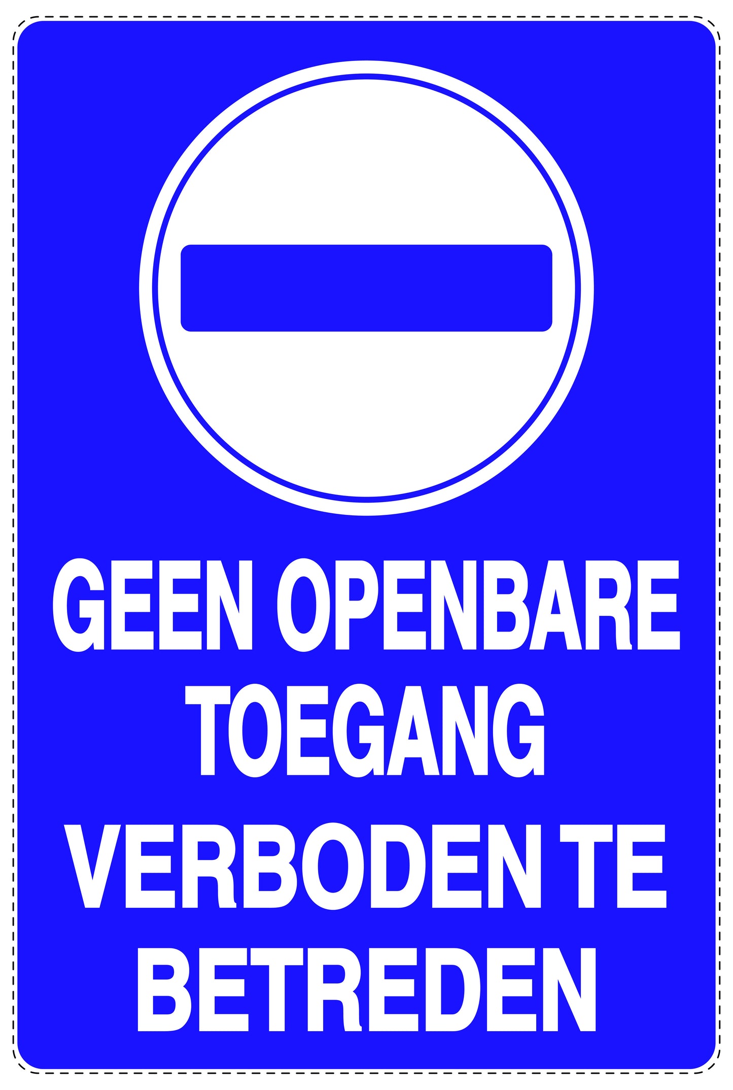 Niet parkeren Sticker "Geen openbare toegang verboden te betreden" EW-NPRK-2150-44