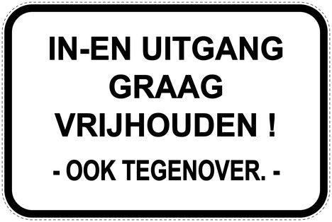 Parkeerverbodsborden (parkeren verboden) wit als sticker EW-PARKEN-10500-V-0