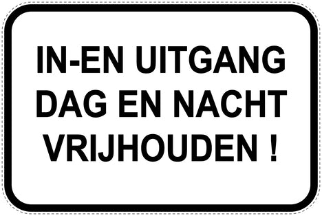 Parkeerverbodsborden (parkeren verboden) wit als sticker EW-PARKEN-10600-V-0